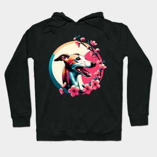 Joyful Italian Greyhound Amidst Spring Cherry Blossoms Hoodie